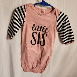 Striped Sleeve Pink Baby Romper